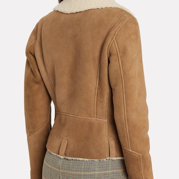 Golden Goose venezia Shearling Cropped  Savannah Brown  Women Jacket Size:S - Picture 14 of 14